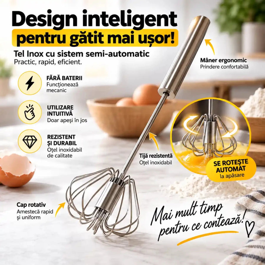 Tel Inox Rotativ cu Sistem Semi Automat 1 + 1 GRATIS