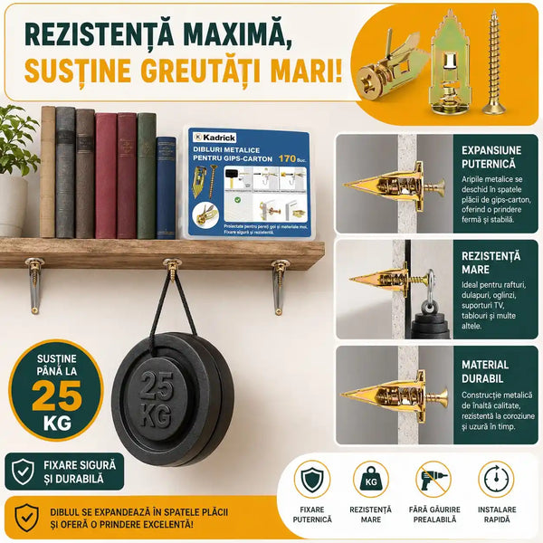 Diblu metalic ultra rezistent pentru rigips