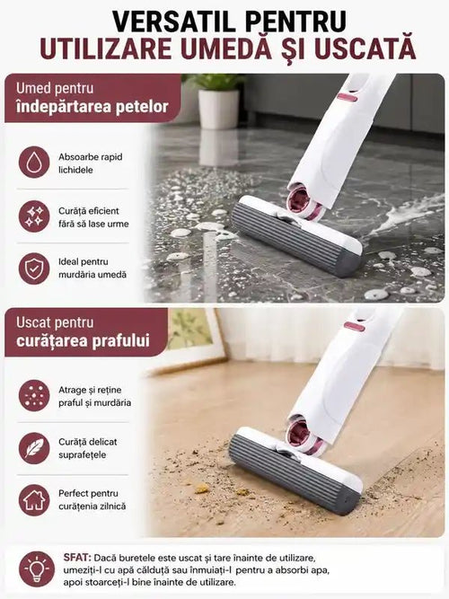 Mini Mop cu Stoarcere Automată - UrbanMint