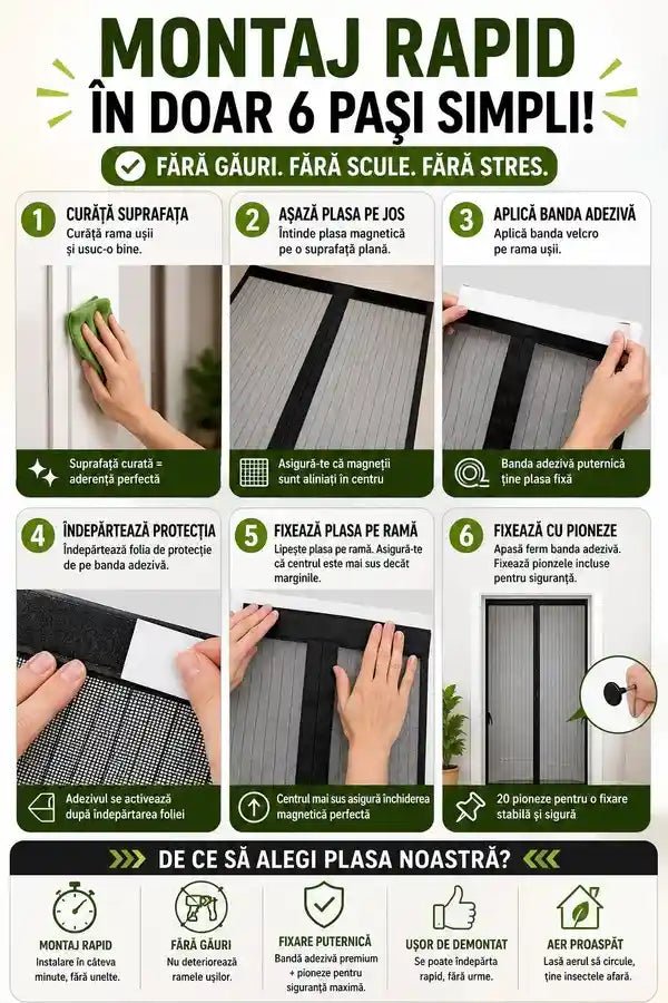 Plasa de Țânțari Magnetică Practică